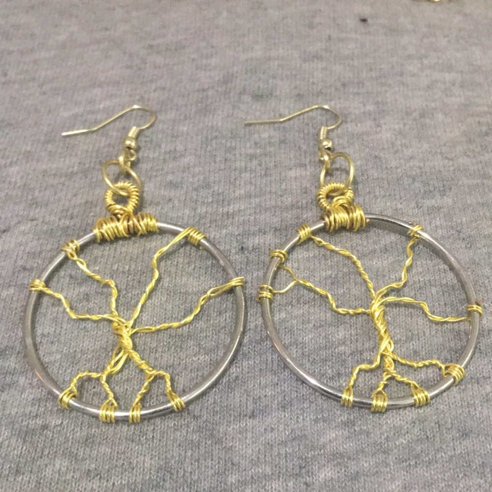 Handcrafted infinity tree earrings